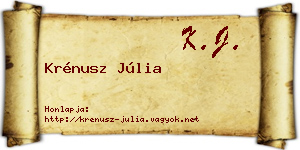 Krénusz Júlia névjegykártya